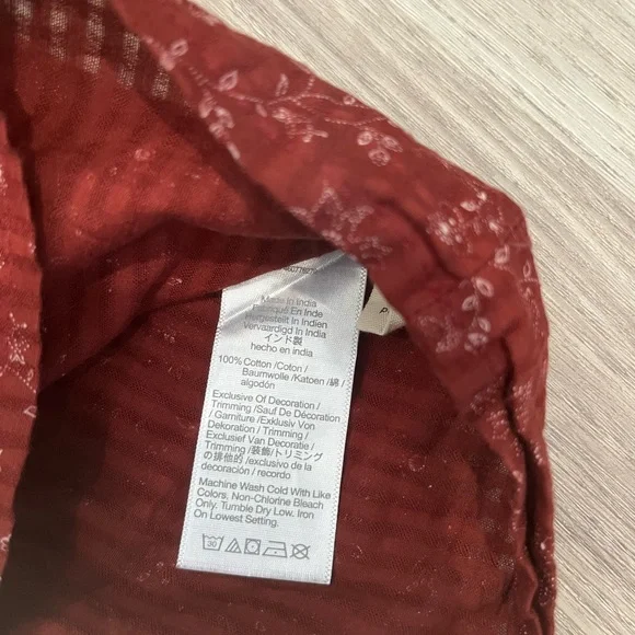 Madewell Square-Neck Smocked Top in Dotted Vines. Boho peasant. Size Small. - Picture 7 of 9